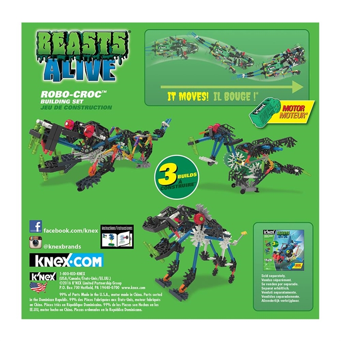 K'Nex Robo-Croc Yapım Seti (Motorlu) Beasts Alive 34407 | Loco Poco