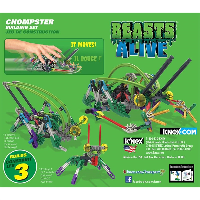 K'Nex Chompster Yapım Seti Beasts Alive 34482 | Loco Poco Oyuncak