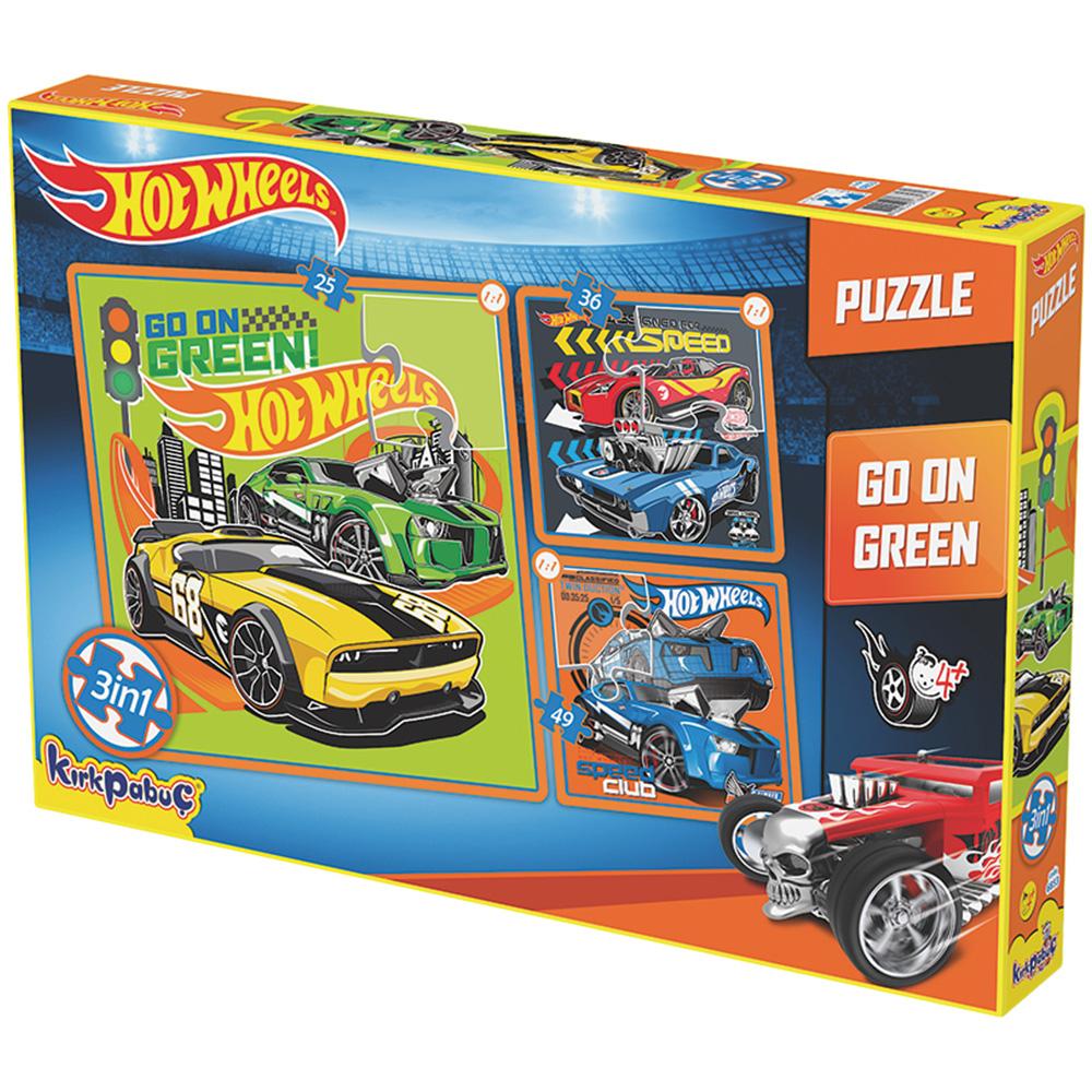 Kırkpapuç Hot Wheels Go On Green Çocuk Puzzle