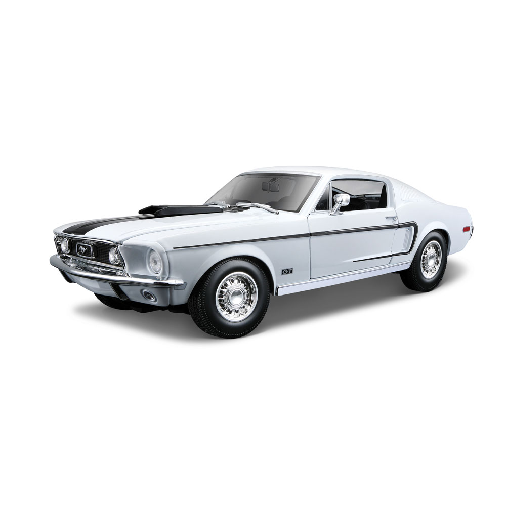 Maisto 1/18 1968 Ford Mustang GT Cobra Jet Model Araba Beyaz