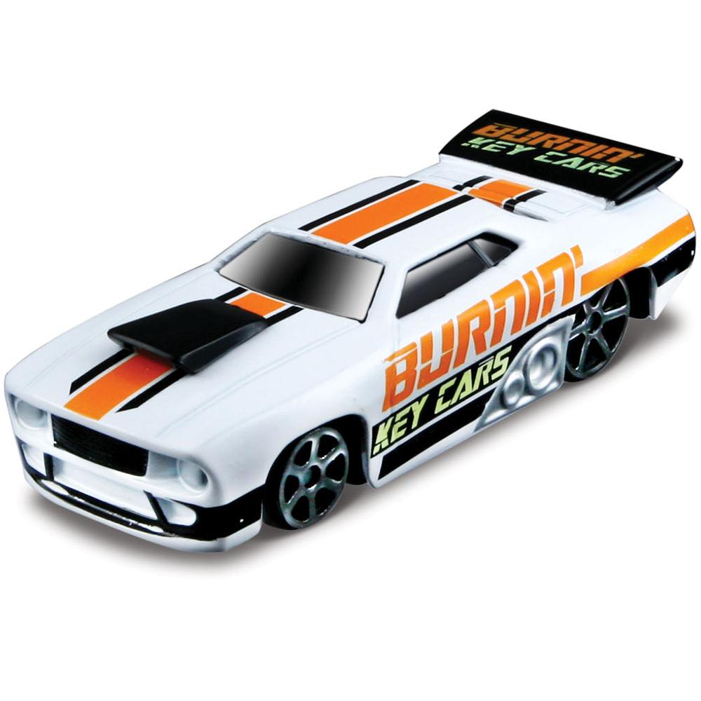 Maisto Burning Key Cars Beyaz Turuncu Oyuncak Araba