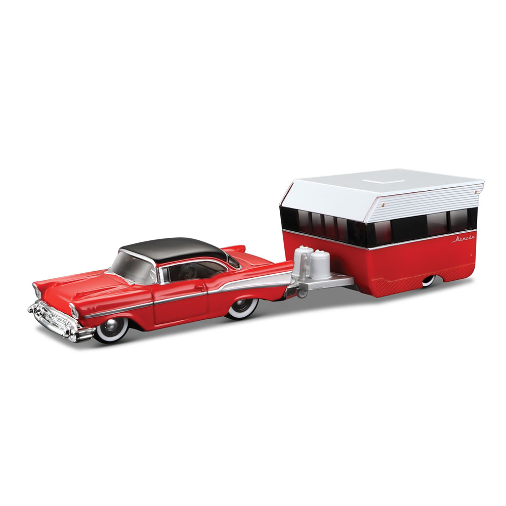 Maisto 1957 Chevrolet Bel Air Alameda Trailer1:64 Oyuncak Araba