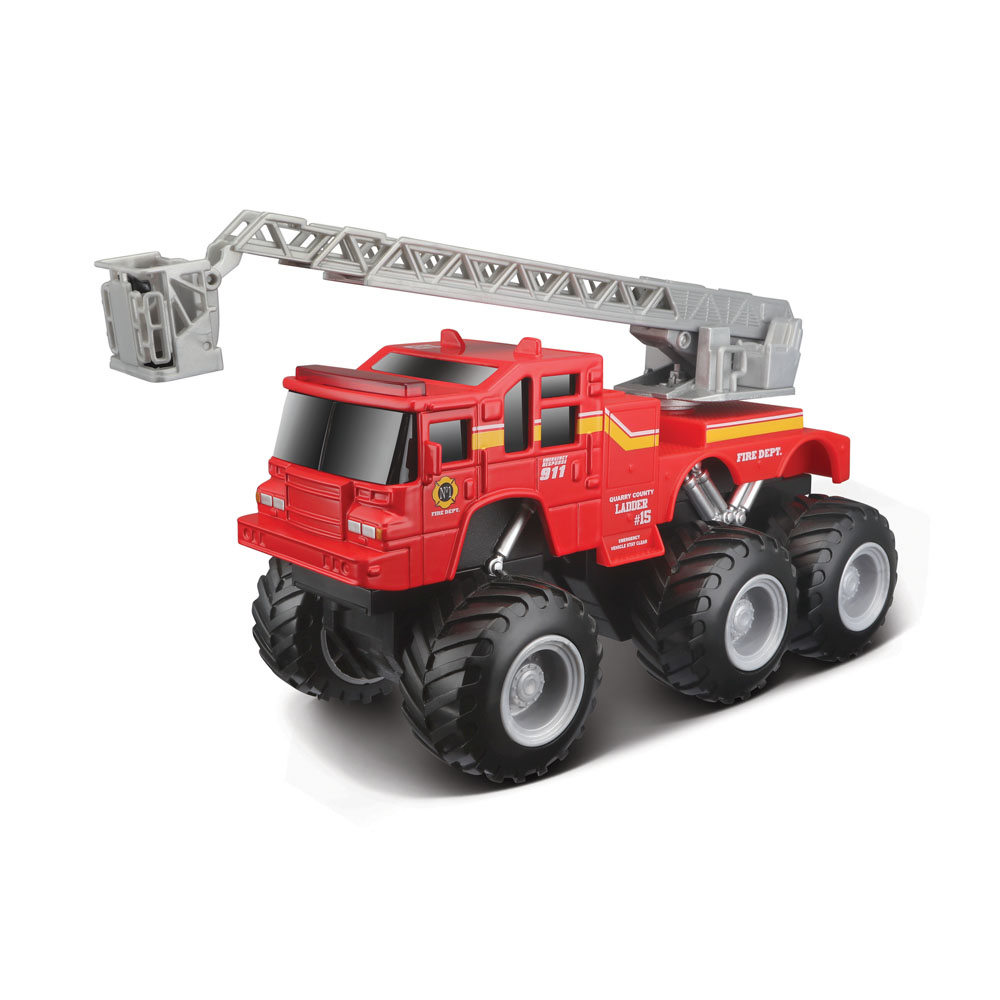 Maisto Quarry Monster Mini Motorlu İtfaiye İş Makinası Kırmızı