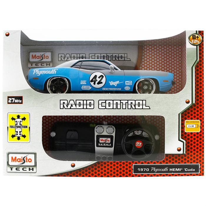 Maisto Tech 1:24 1970 Plymouth Hemi Cuda U/K Araba Mavi