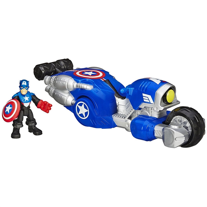 Marvel Süper Hero Adventures Captain America Shield Bike Araç Set