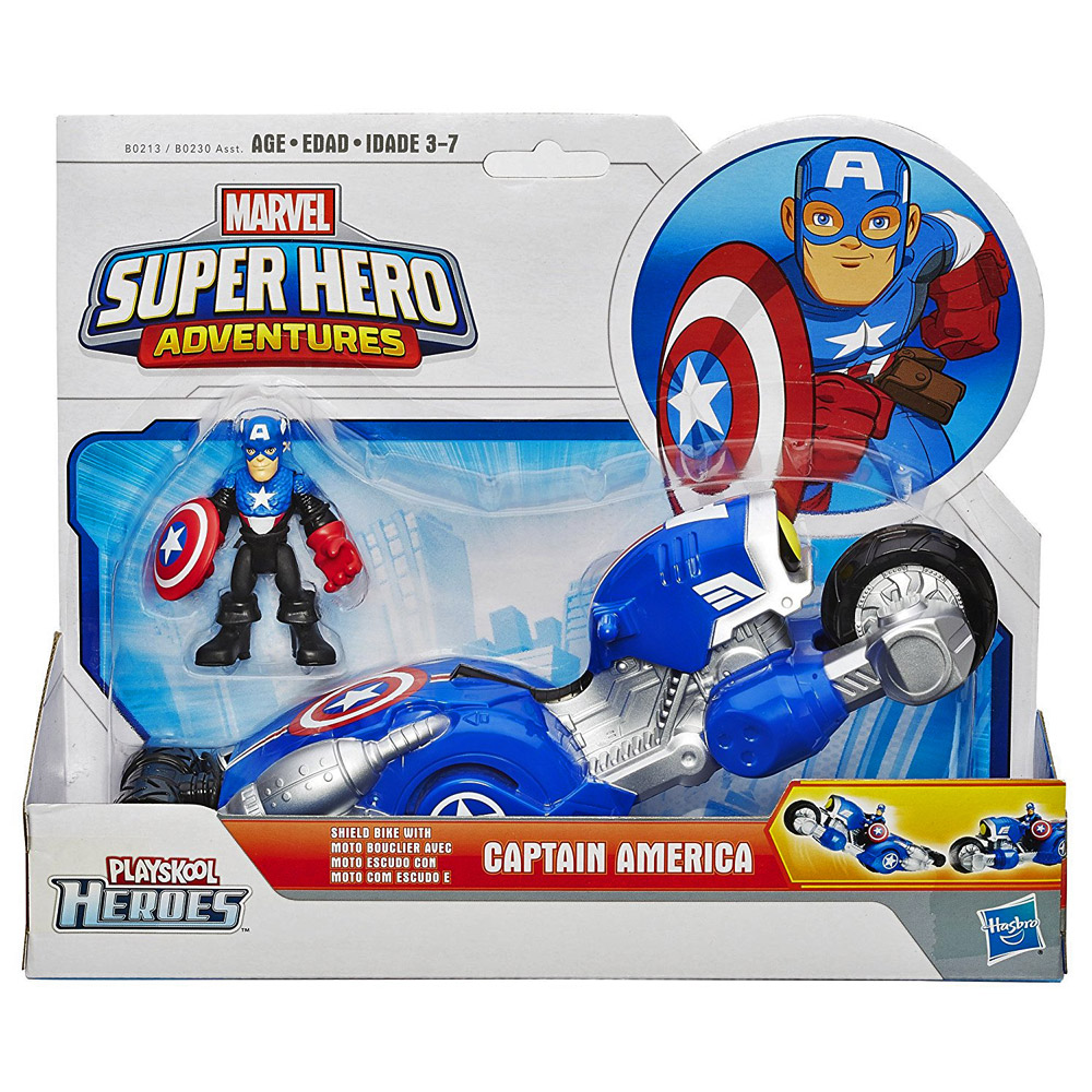 Marvel Süper Hero Adventures Captain America Shield Bike Araç Set