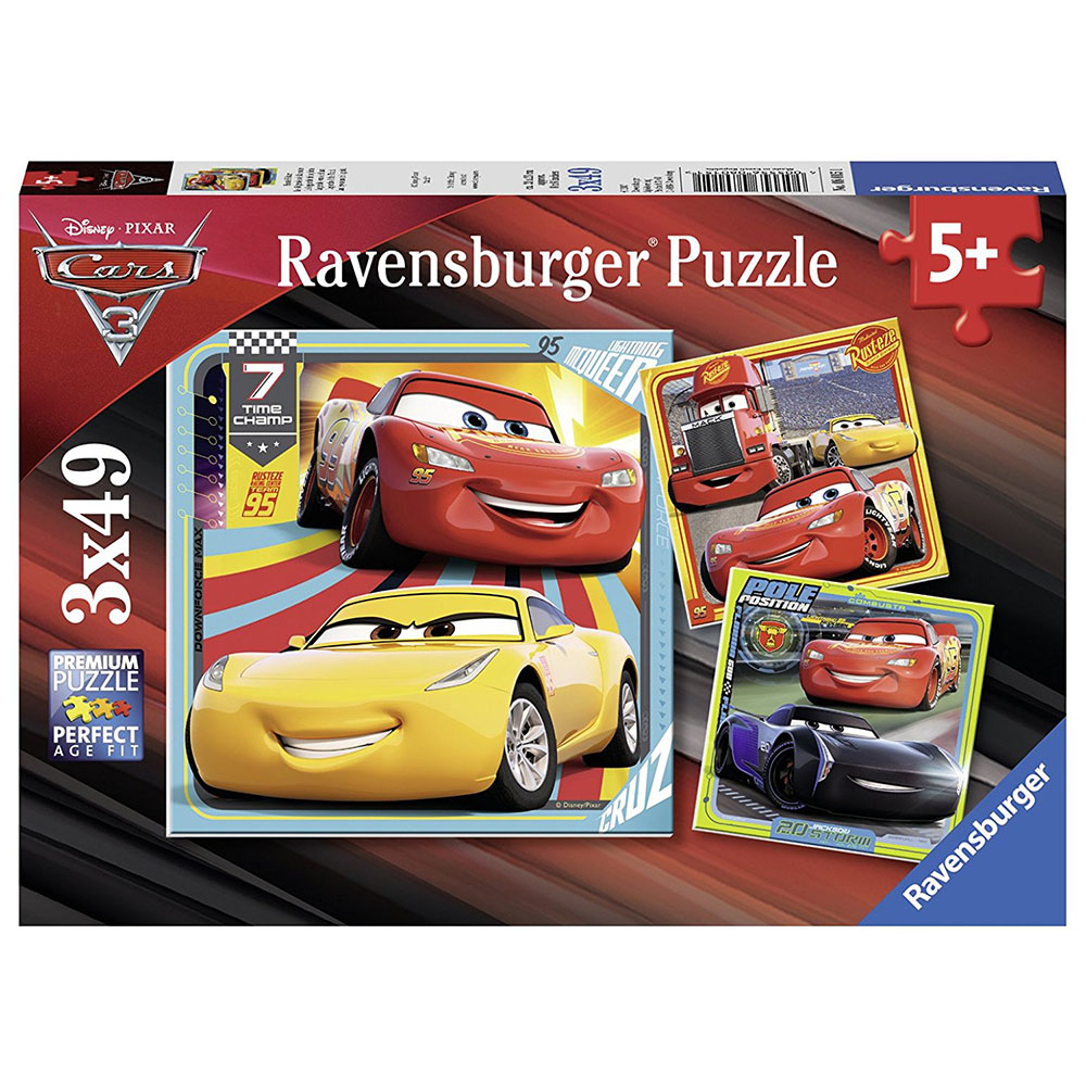 Ravensburger Disney Cars 3 3x49 Parça Çocuk Puzzle