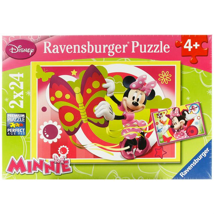 Ravensburger 2 x 24 Parça Çocuk Puzzle Minnie Mouse İle Bir Gün