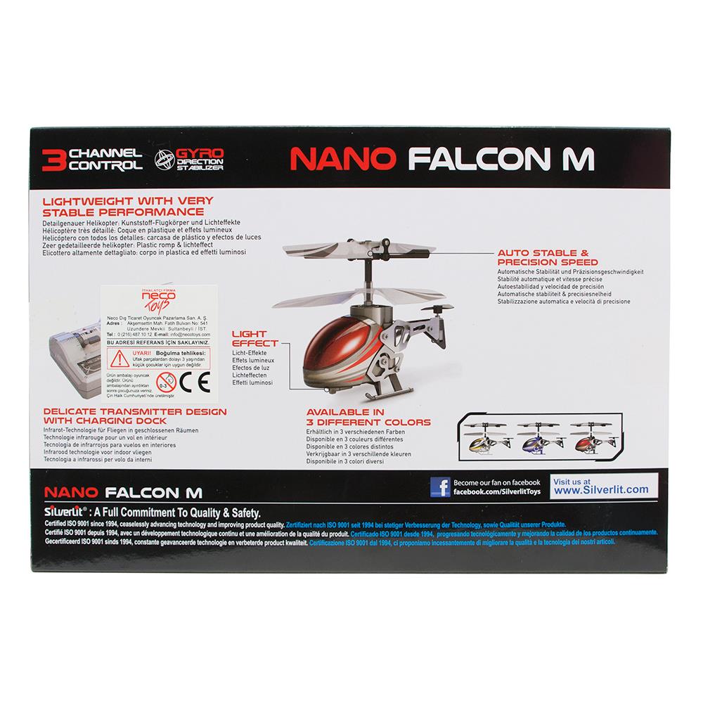 Silverlit Nano Falcon M U.K. Mini Helikopter (63 mm) 3CH Gyro Mav