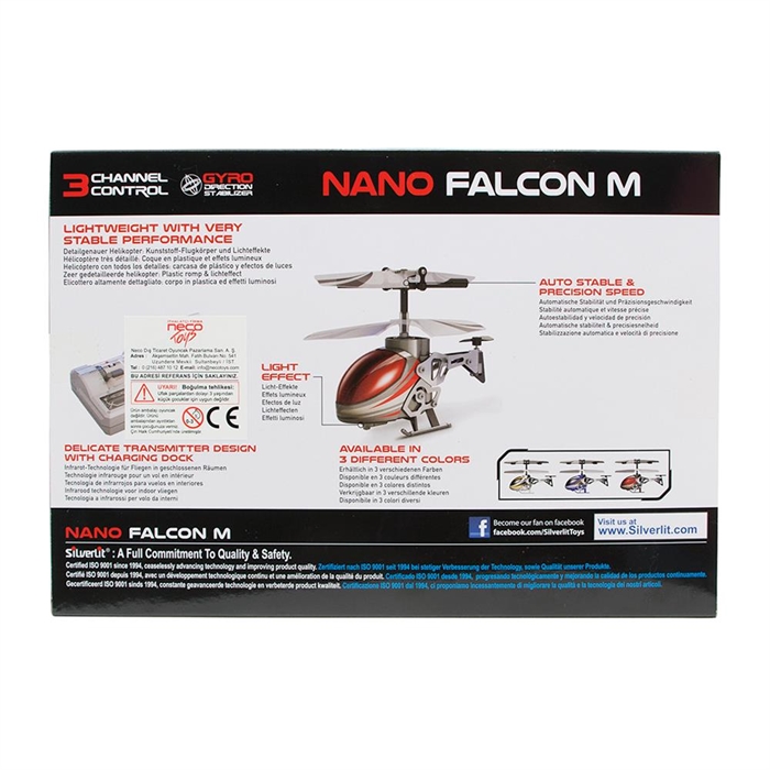 Silverlit Nano Falcon M U.K. Mini Helikopter (63 mm) 3CH Gyro Bey