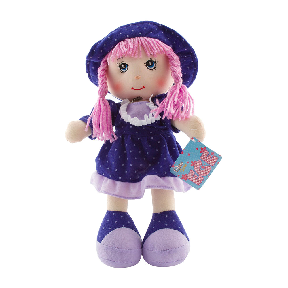 Ece Bez Bebek Lacivert Elbiseli 35 cm