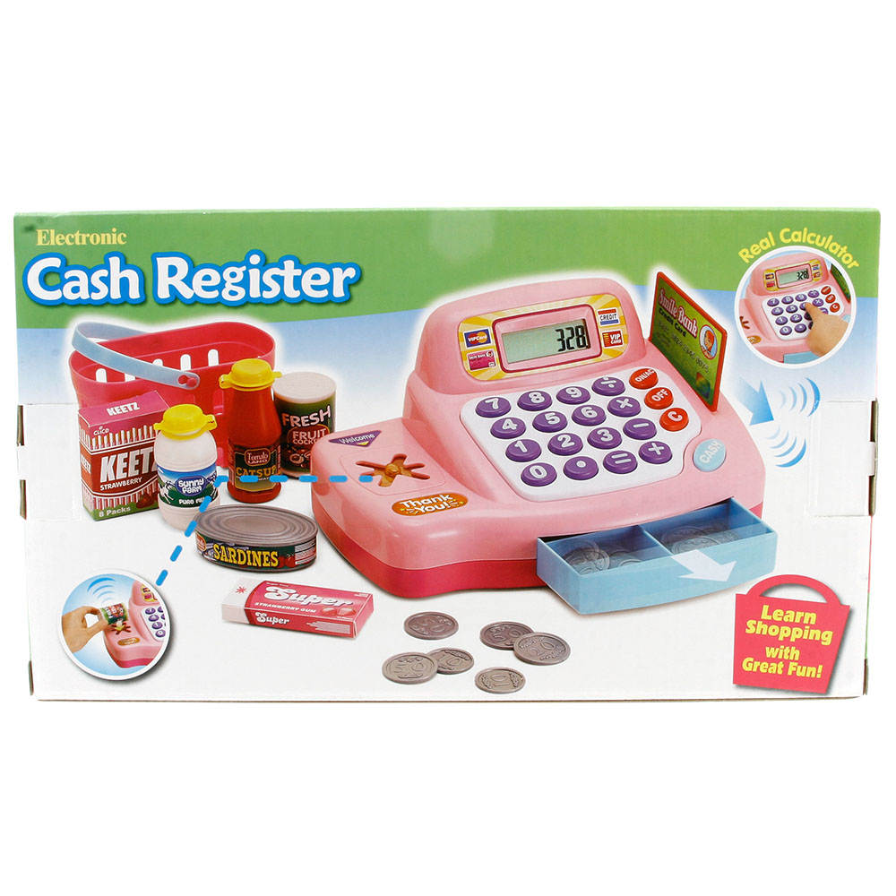 Sunman Sesli Market Kasası Seti Pembe