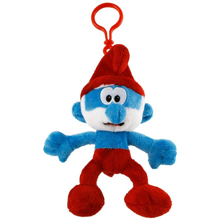 Şirinler Şirin Baba Çantalı Peluş Anahtarlık 20 cm