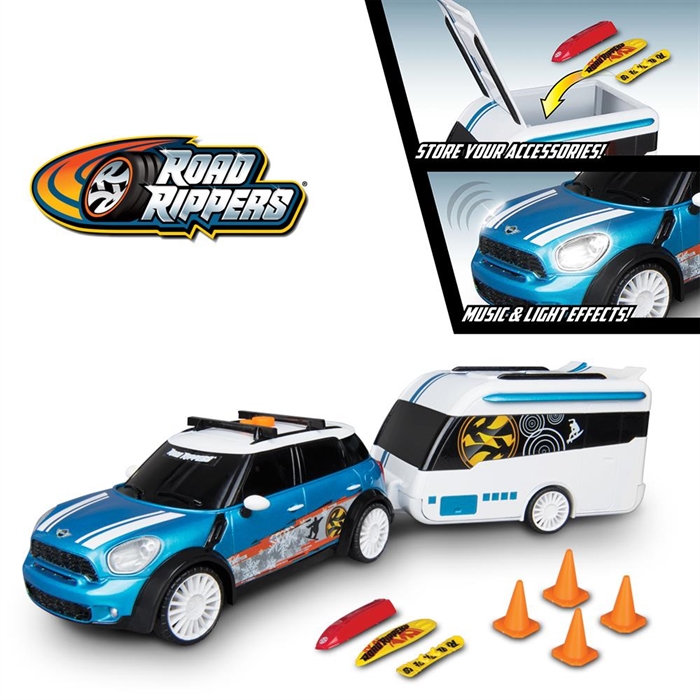 Road Rippers Mini Cooper C Sesli Işıklı Karavanlı Araba Oyun Seti