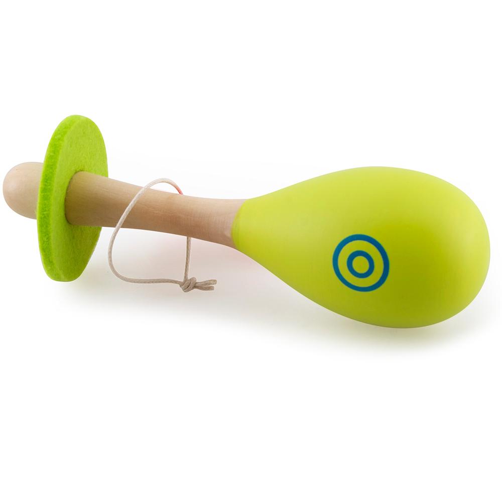 Desenli Ahşap Maracas Yeşil