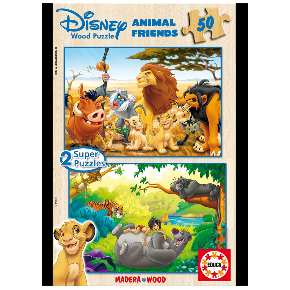 Çocuk Ahşap 2 X 50 Animal Friends