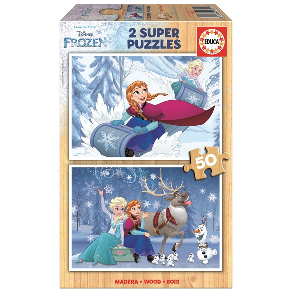 Educa Ahşap Çocuk Puzzle 2X50 Frozen