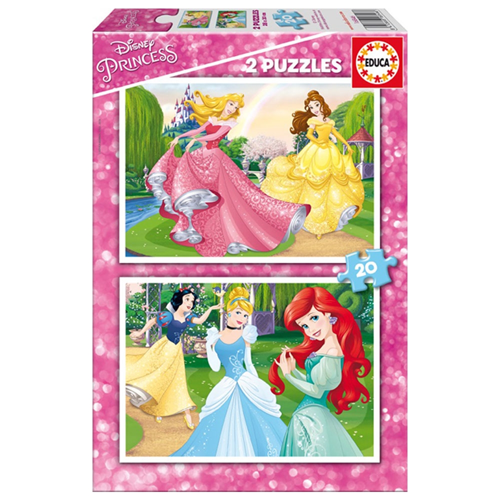 Çocuk Puzzle Karton 2X20 Disney Princess