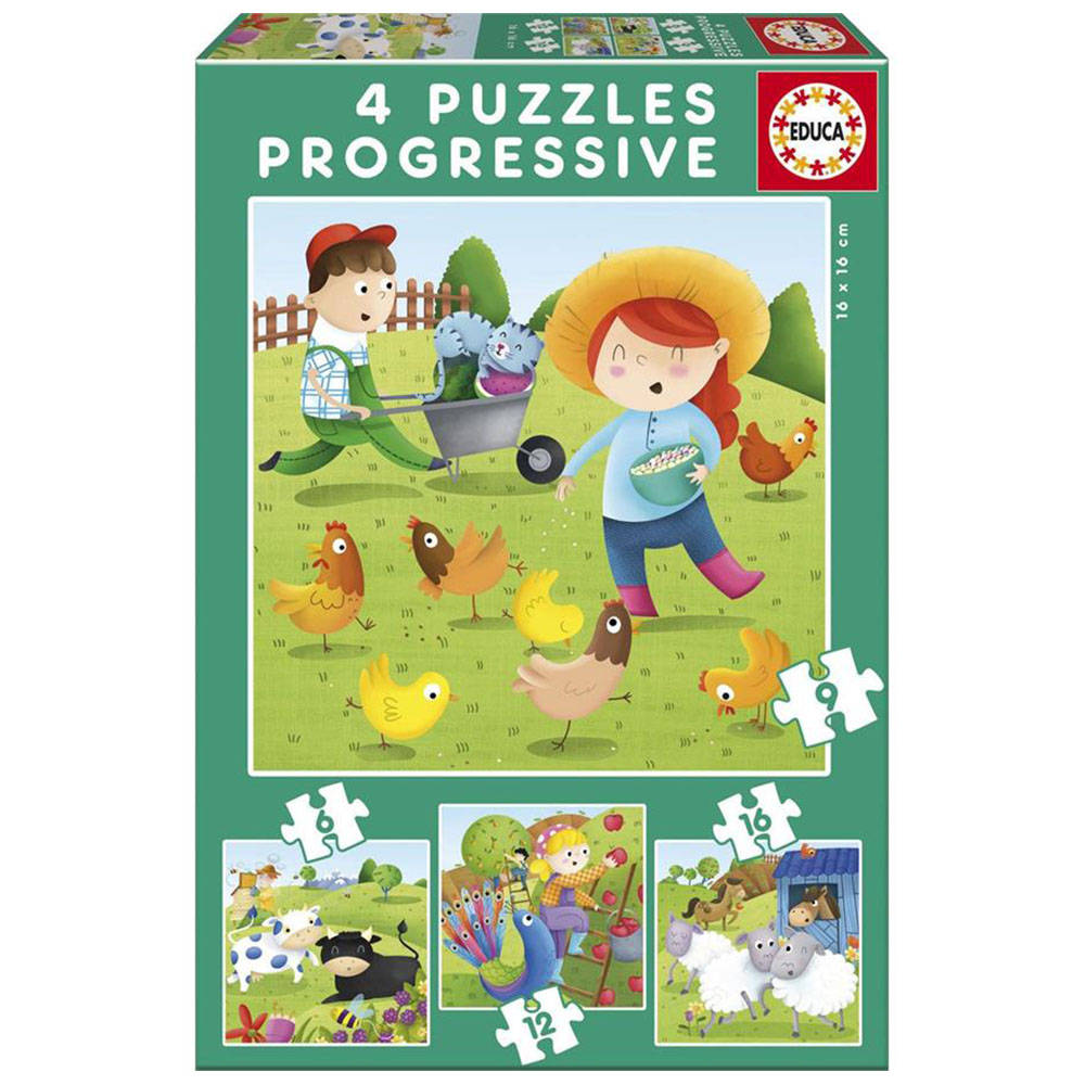 Çocuk Puzzle Karton 6-9-12-16 Farm Animals