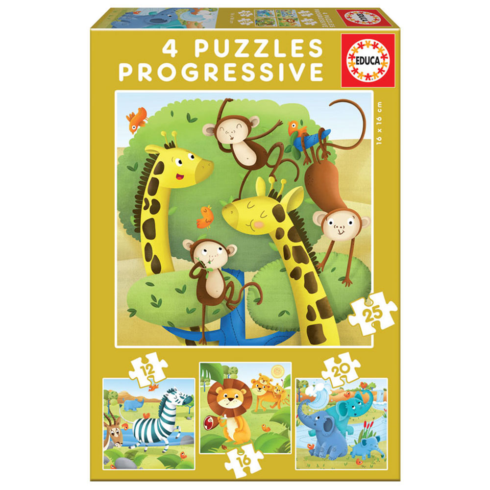 Çocuk Puzzle Karton 12-16-20-25 Wild Animals