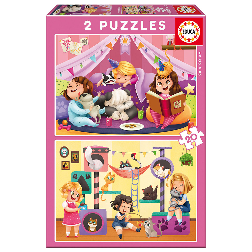 Çocuk Puzzle Karton 2X20 Pyjama Party