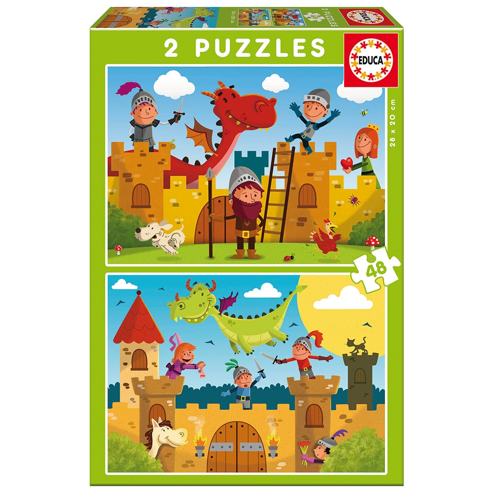 Çocuk Puzzle Karton 2X48 Dragons and Knights