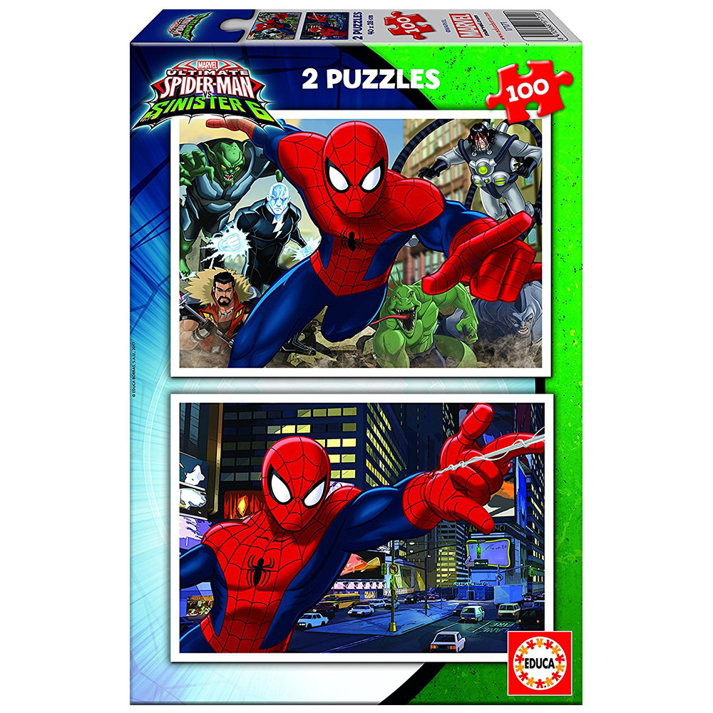Çocuk Puzzle Karton 2X100 Spider-Man