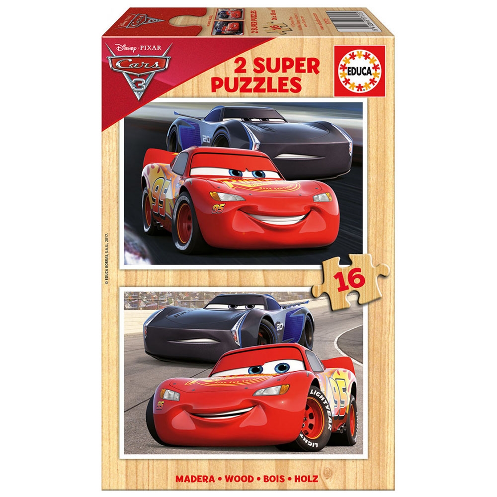 Educa Ahşap Çocuk Puzzle 2x16 Cars 3