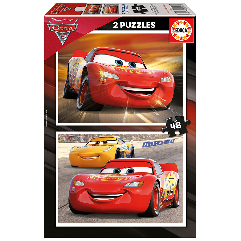 Çocuk Puzzle Karton 2X48 Cars 3 (Cardboard)