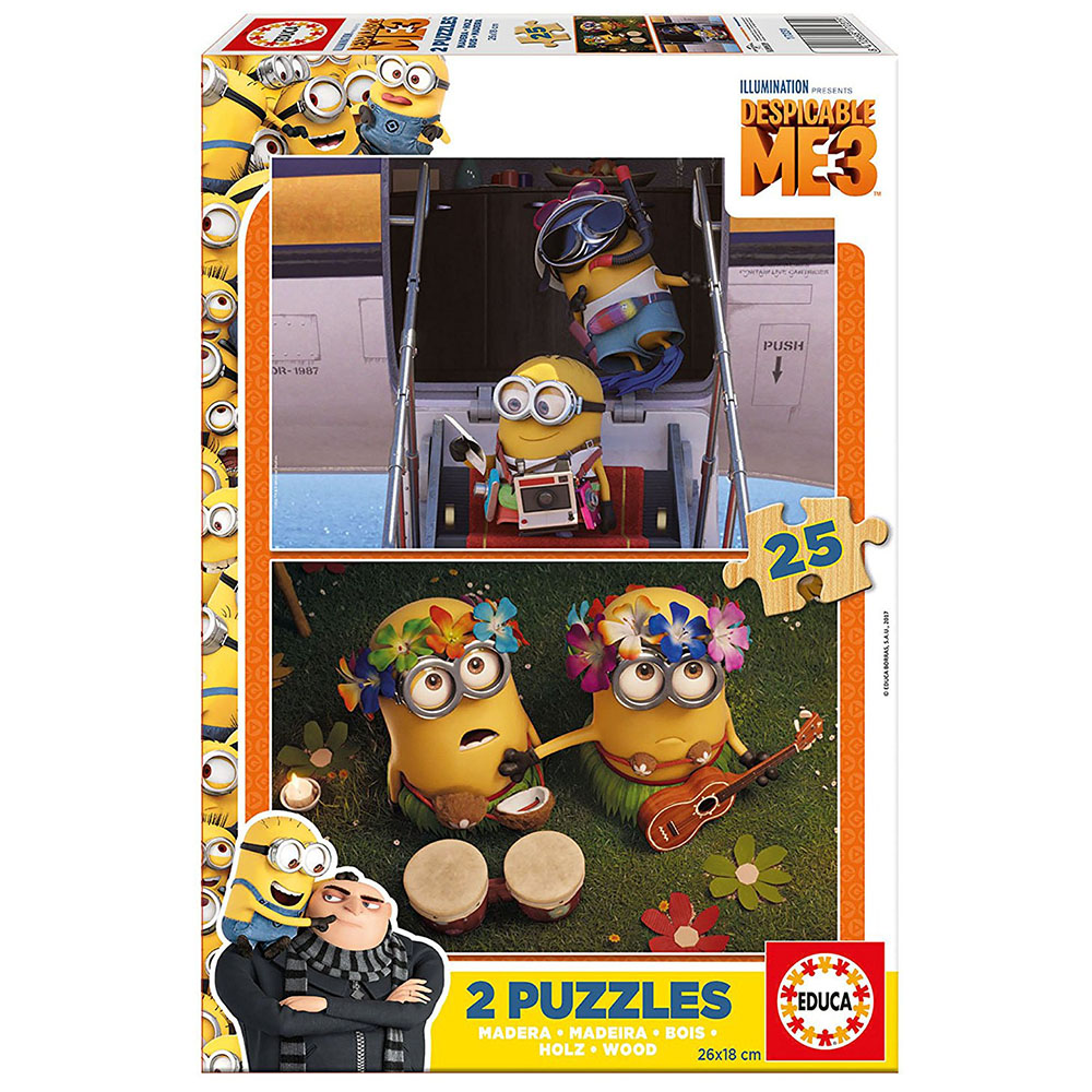 Educa Ahşap Çocuk Puzzle 2X25 Minions 3