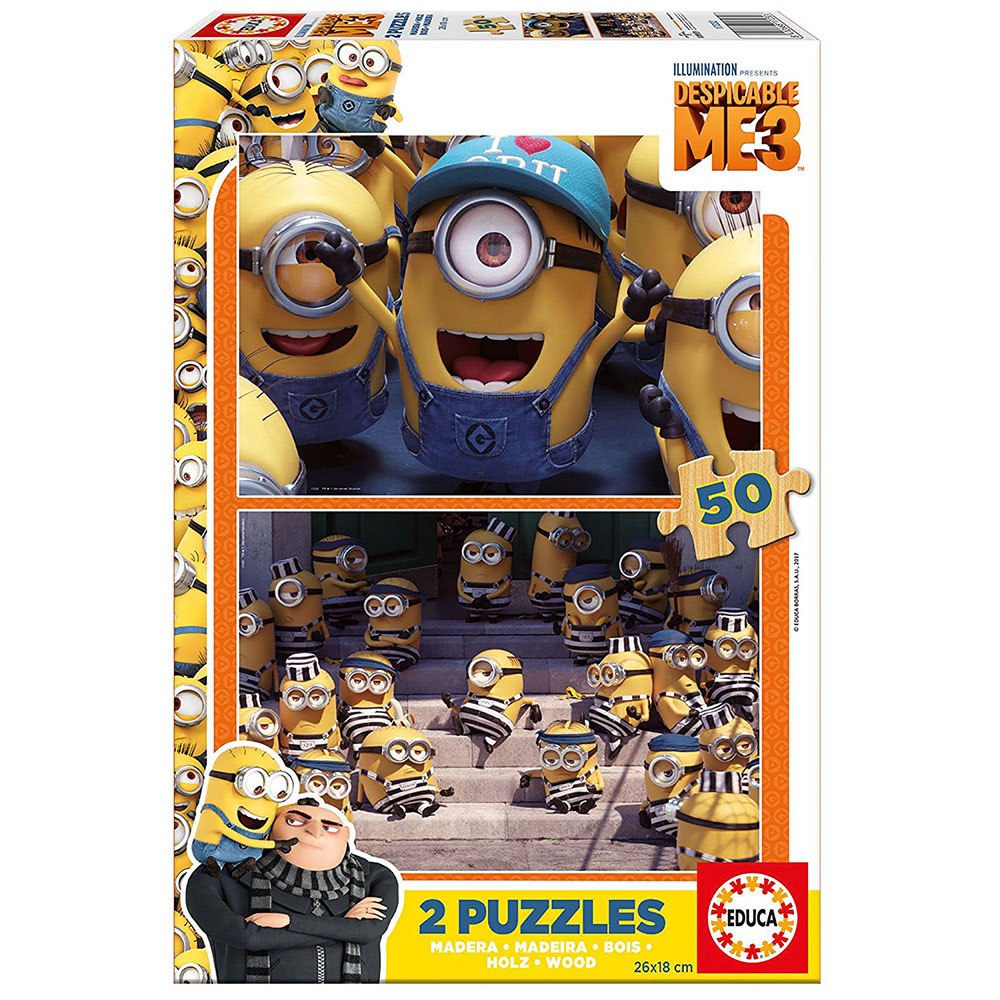 Educa Ahşap Çocuk Puzzle 2X50 Minions 3