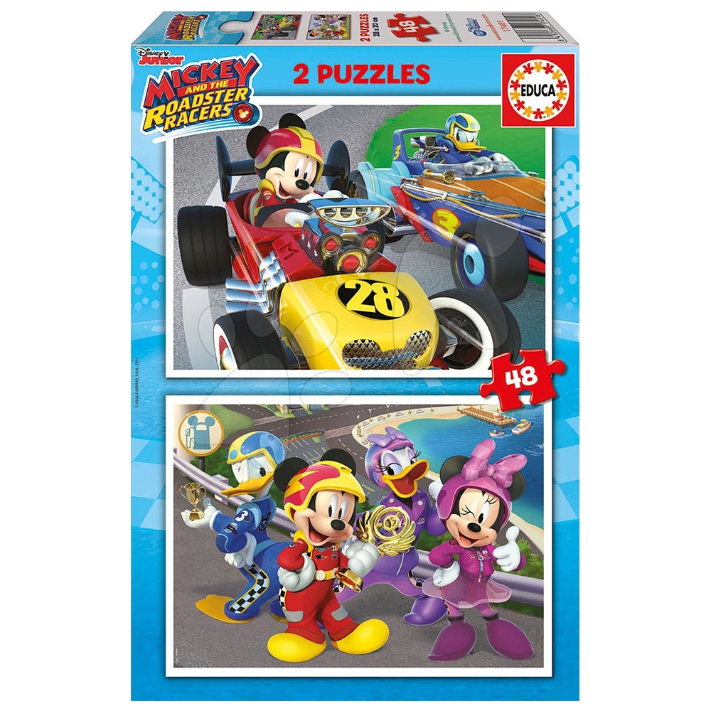 Çocuk Puzzle Karton 2X48 Mickey Roadster Racers