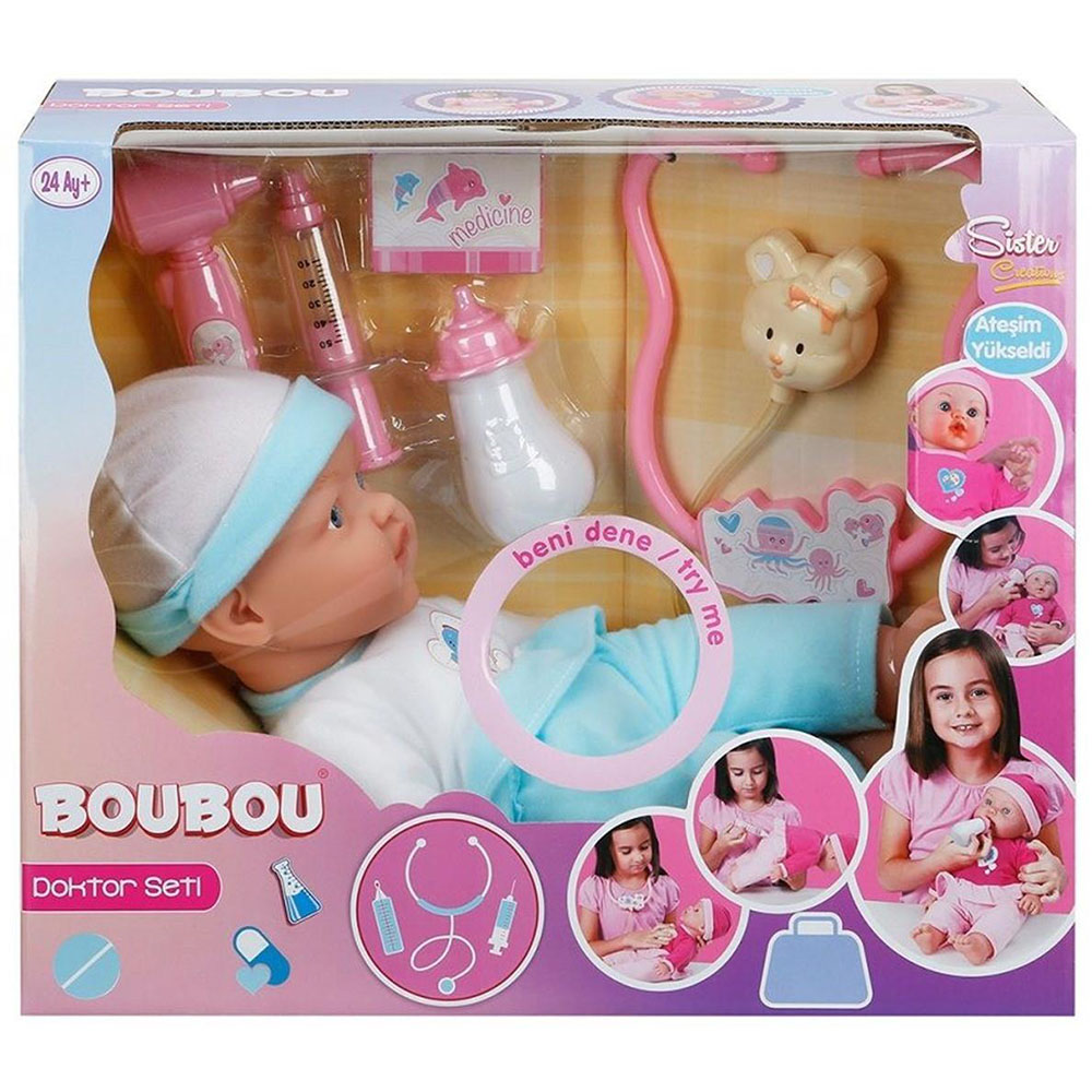 Boubou Doktor Seti Ateşlenen Erkek Bebeğim 37 cm