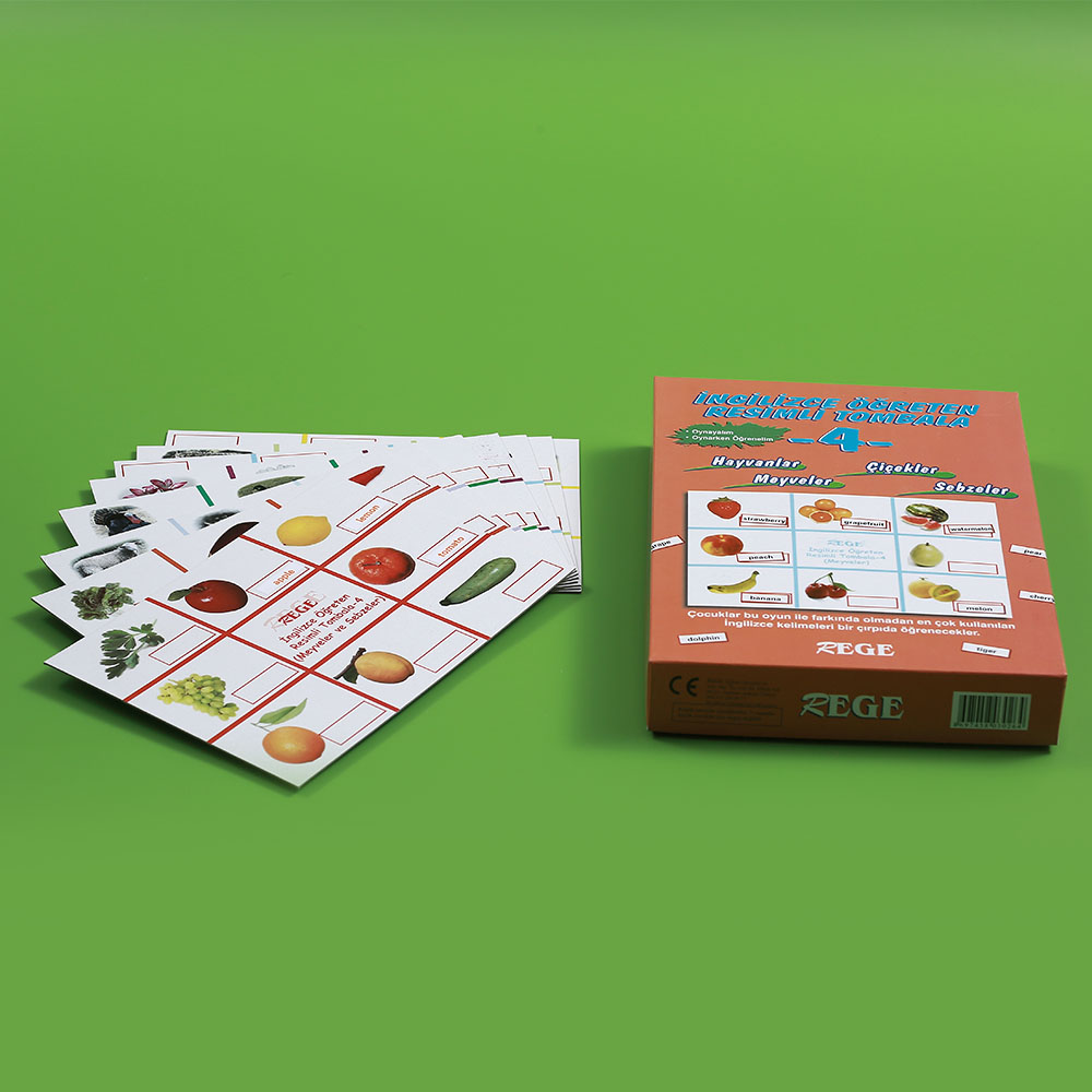 Rege İngilizce Öğreten Resimli Tombala 4