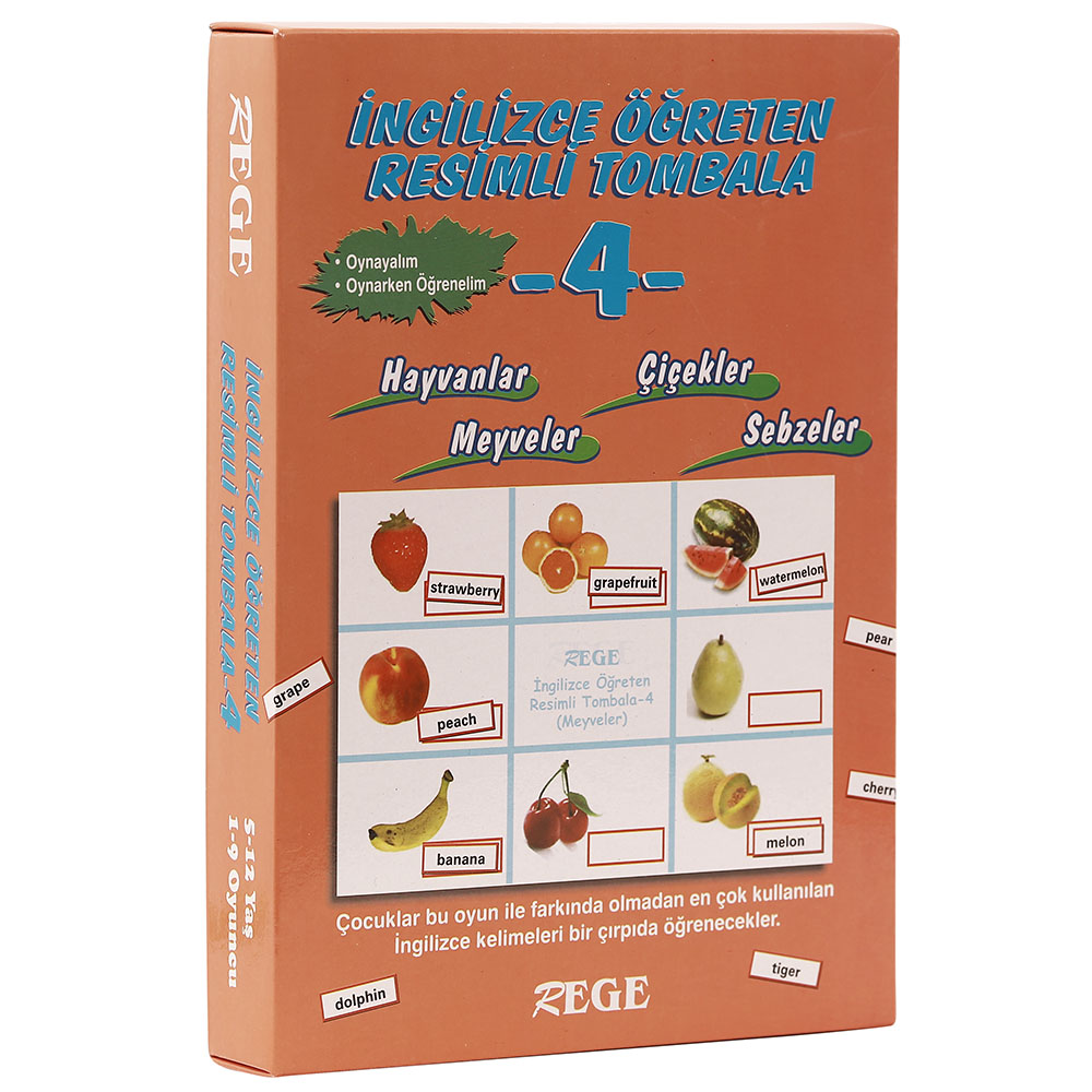 Rege İngilizce Öğreten Resimli Tombala 4