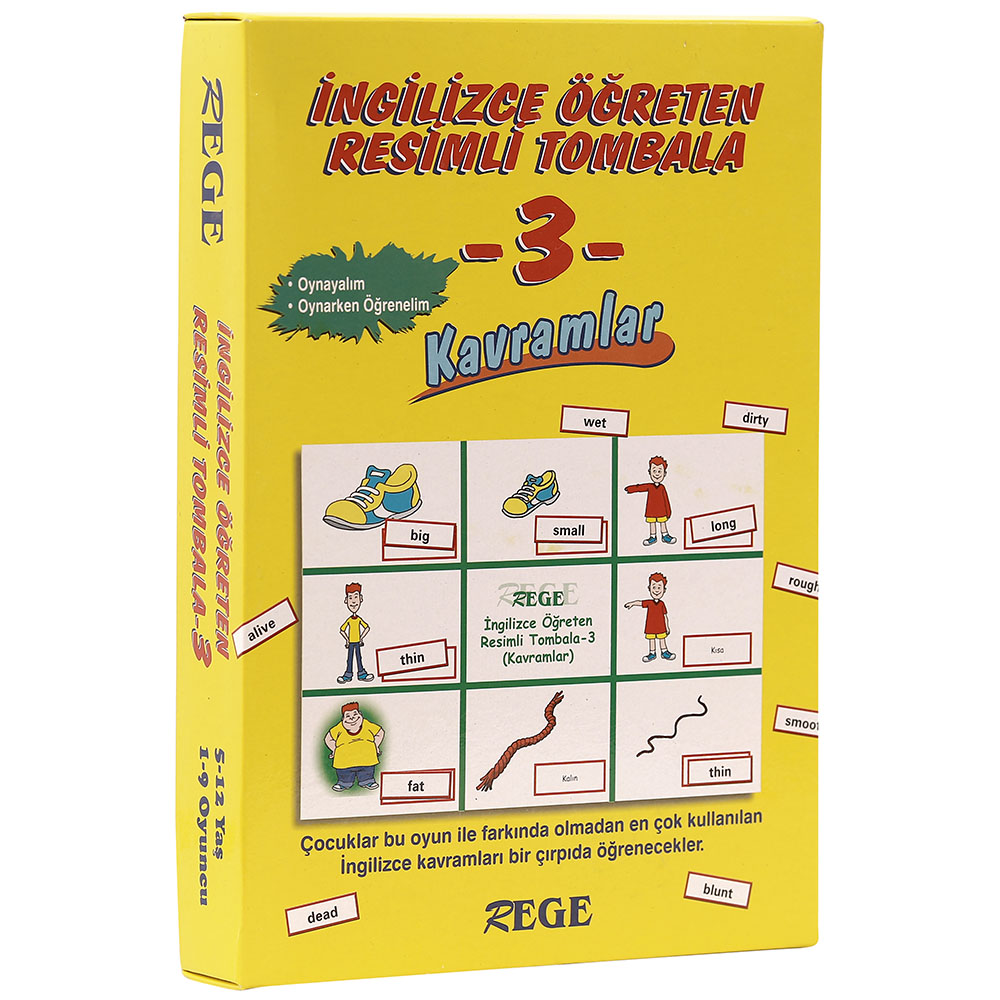 Rege İngilizce Öğreten Resimli Tombala 3