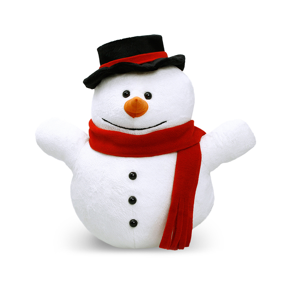 Kırmızı Atkılı Kardan Adam Peluş Oyuncak 30 Cm