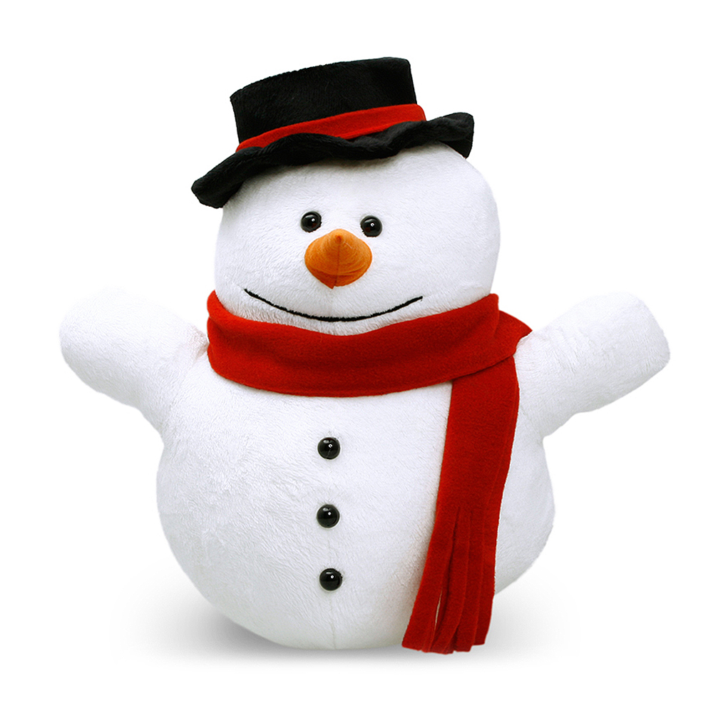 Kırmızı Atkılı Kardan Adam Peluş Oyuncak 45 Cm