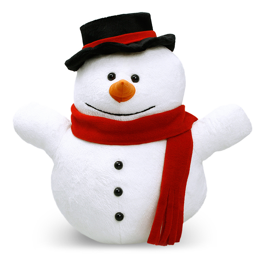 Kırmızı Atkılı Kardan Adam Peluş Oyuncak 65 Cm