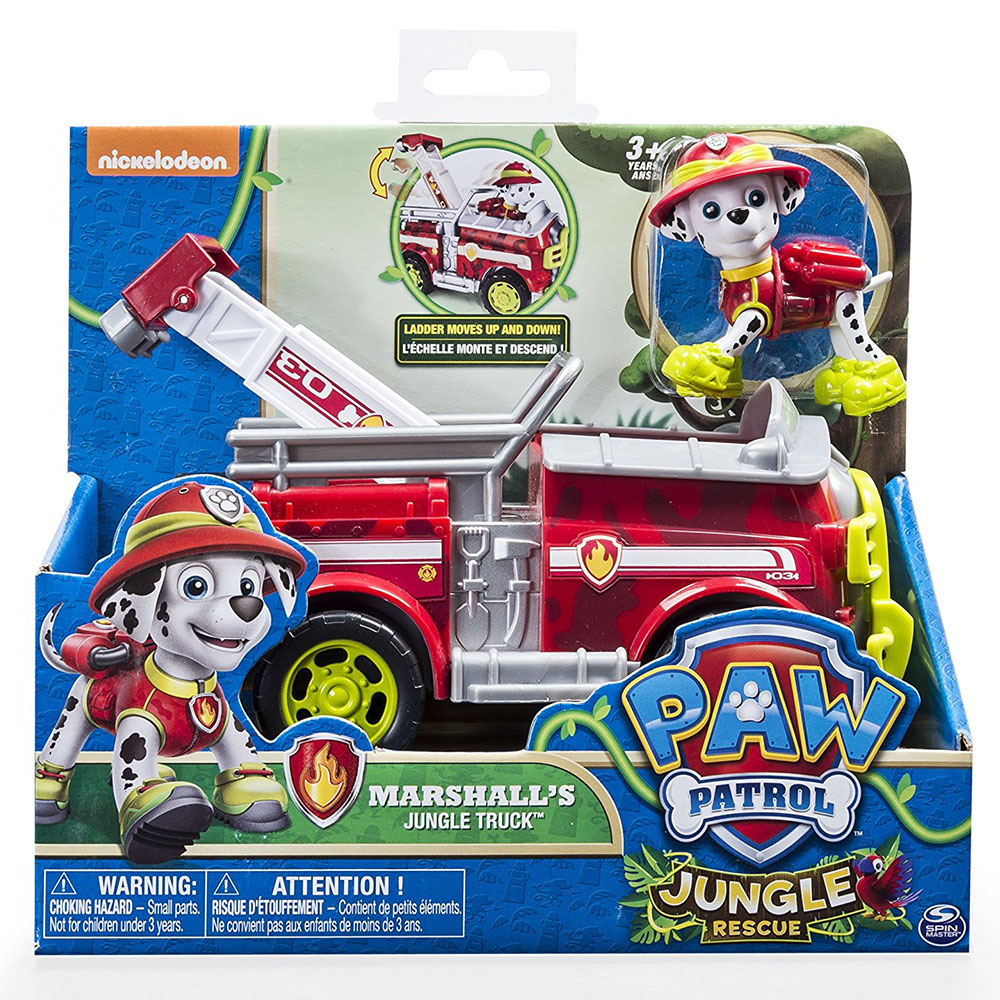 Paw Patrol Jungle Rescue Marshall Figür ve Araç Seti