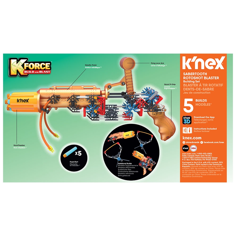 K'Nex K-Force Sabertooth Rotoshot Blaster Building Set 47024