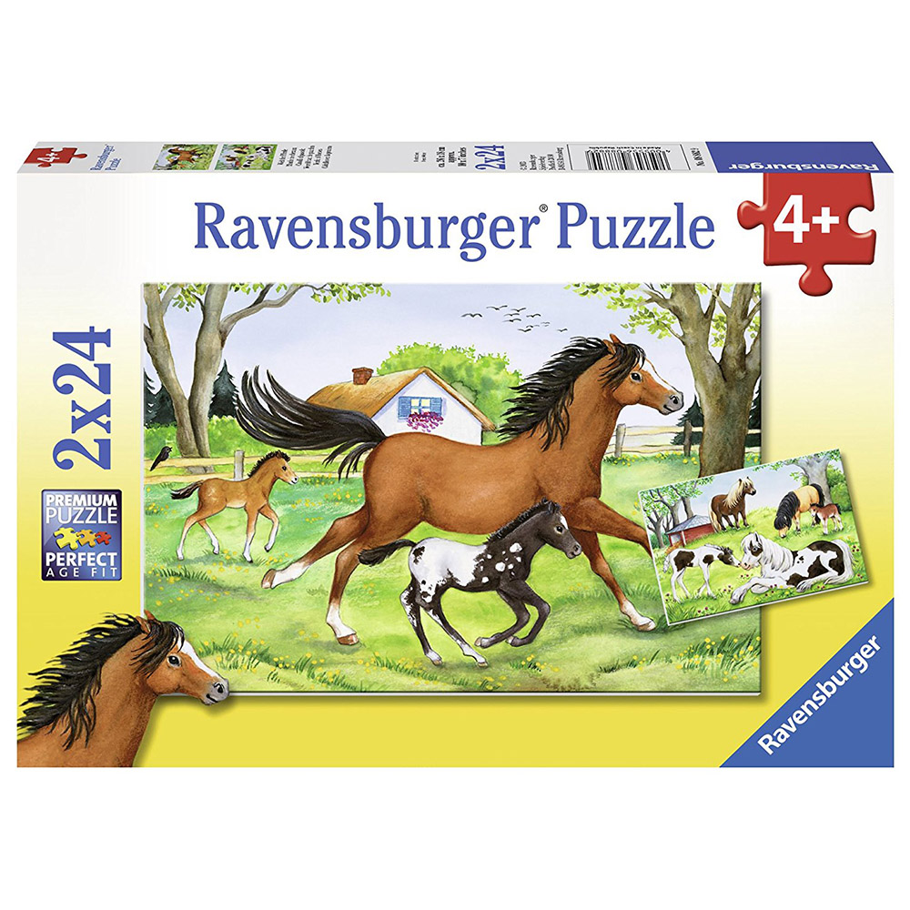 Ravensburger 2x24 Çocuk Puzzle World of Horses