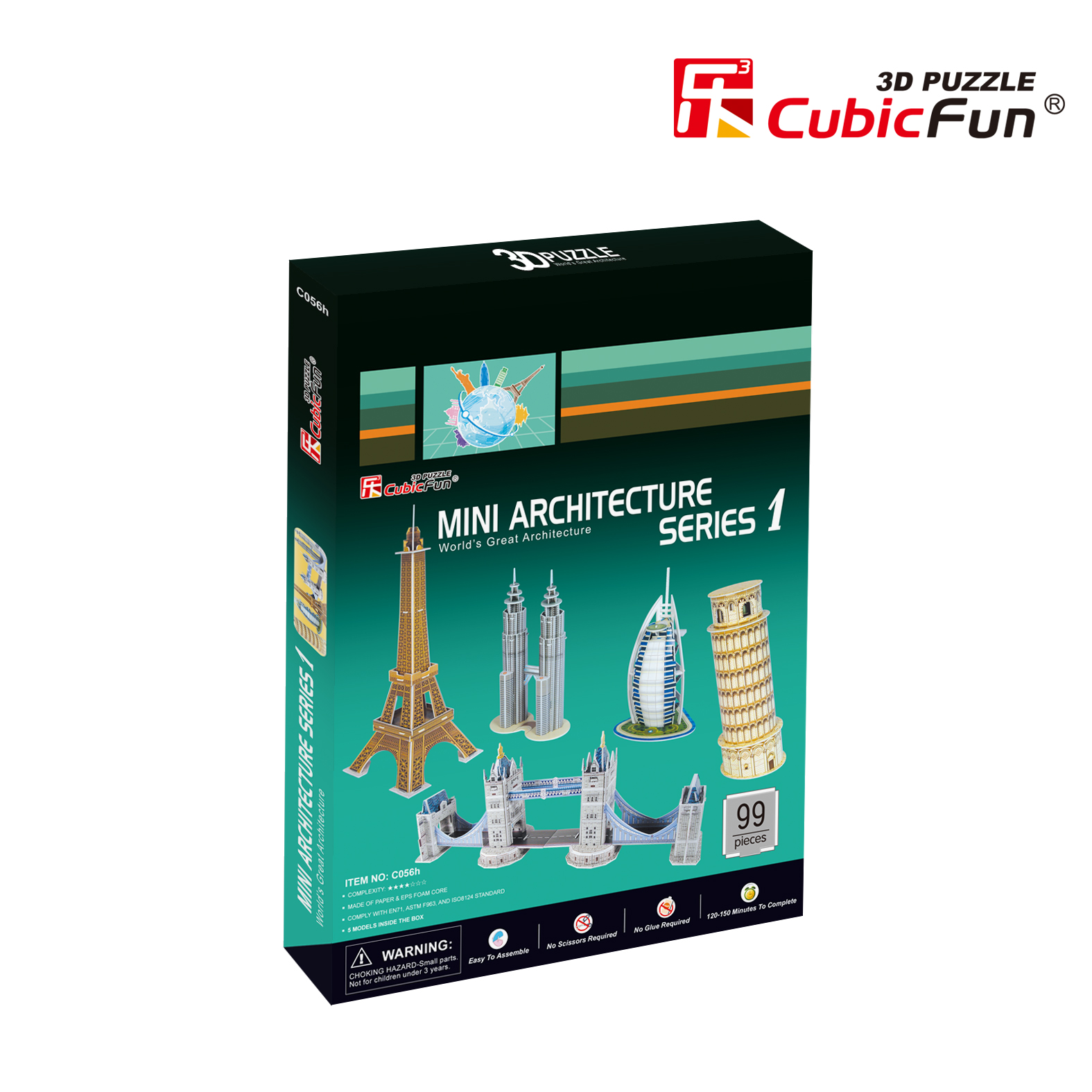 Cubic Fun 3D 99 Parça Puzzle Mini Mimari Yapılar Seri 1