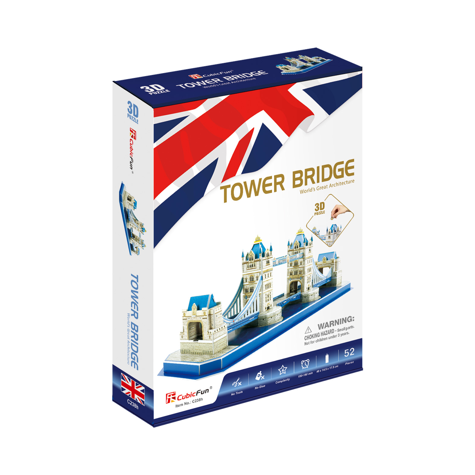 Cubic Fun 3D 52 Parça Puzzle Tower Bridge - İngiltere