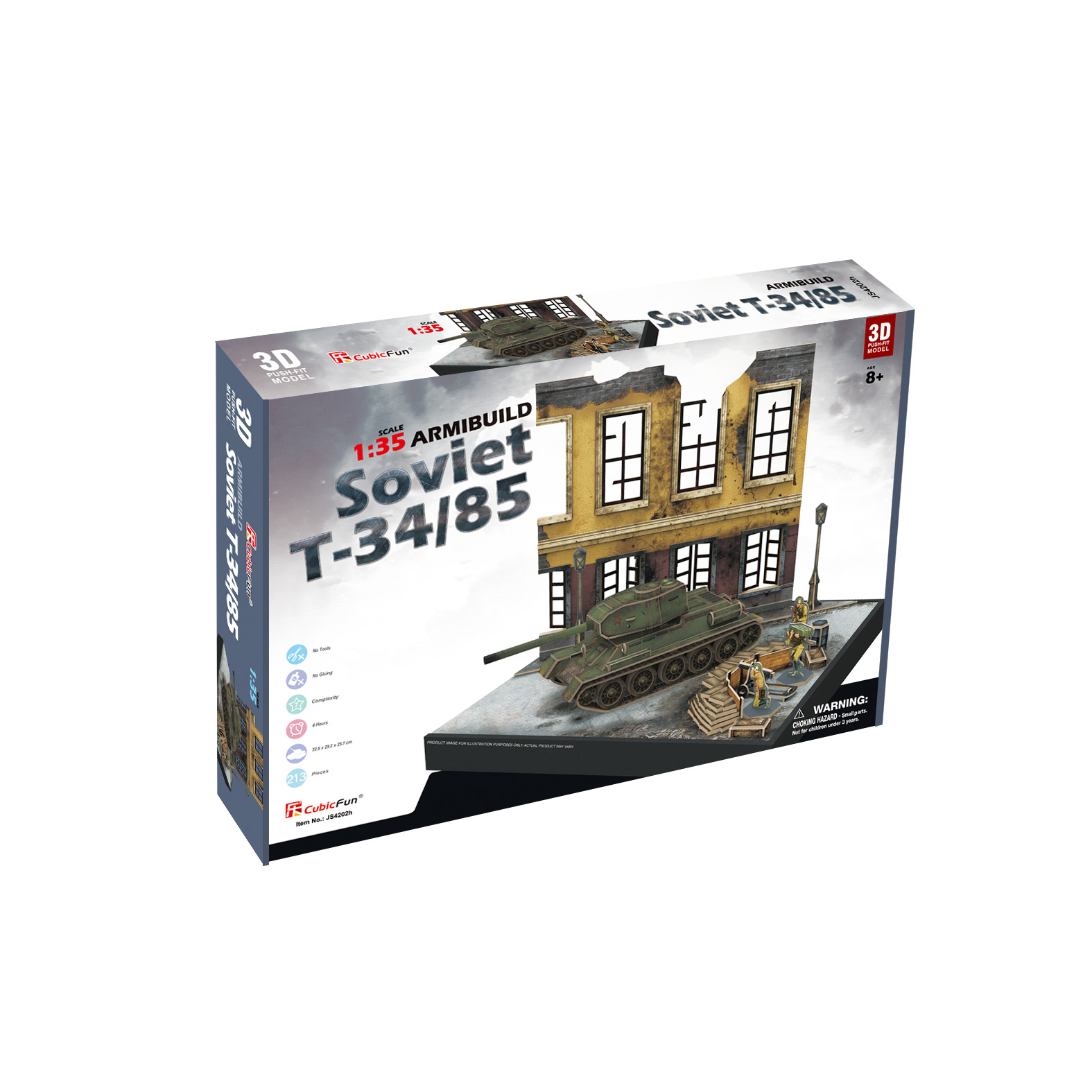 Cubic Fun 3D 213 Parça Puzzle Soviet T34/85 Dioroma Set