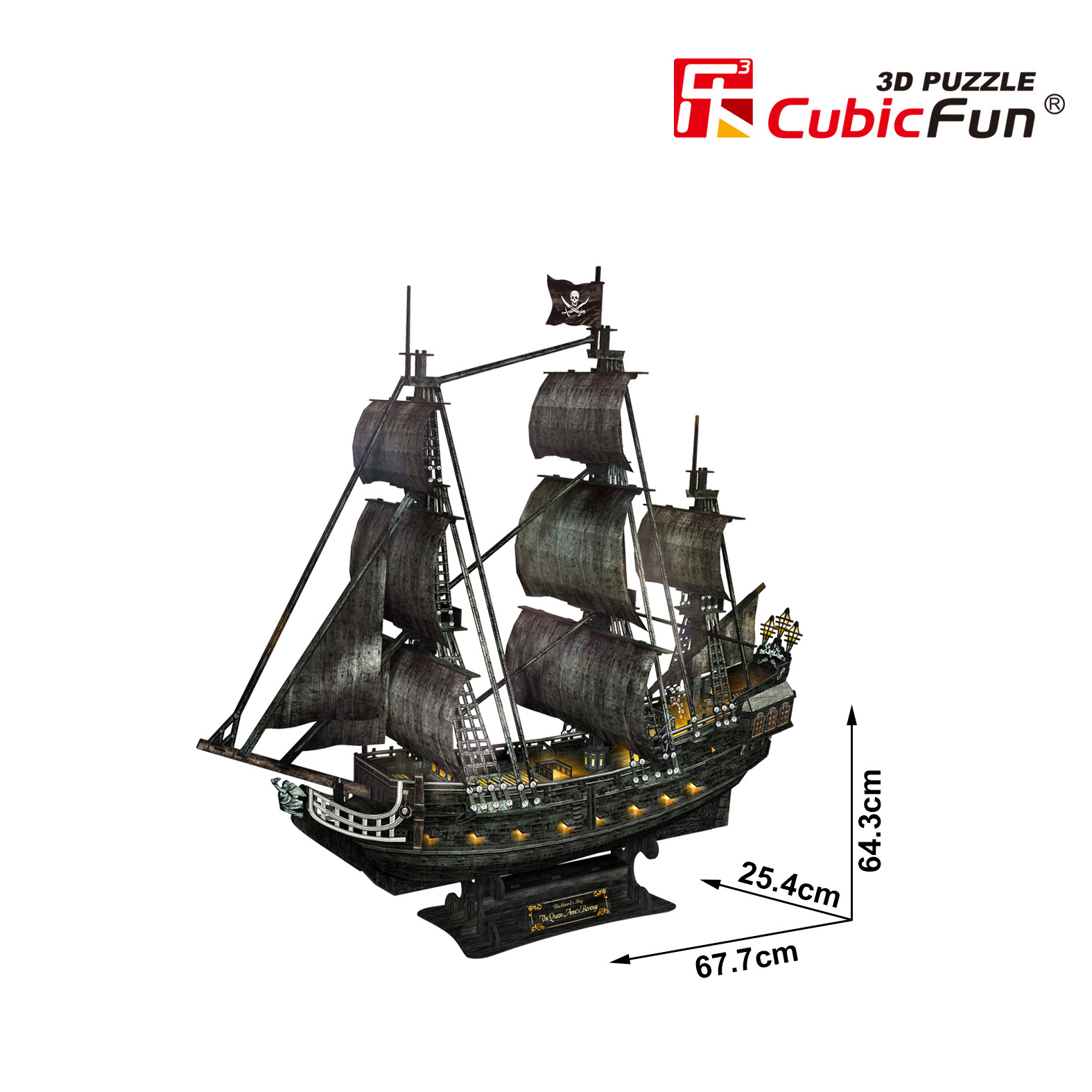 Cubic Fun 3D 340 Parça Puzzle Queen Anne's Revenge LED Işıklı