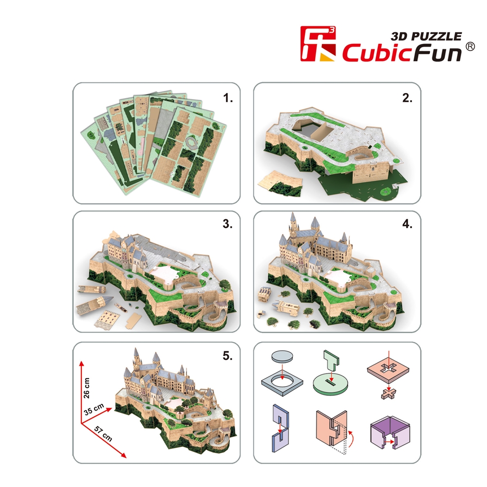 Cubic Fun 3D 185 Parça Puzzle Hohenzollern Şatosu Almanya