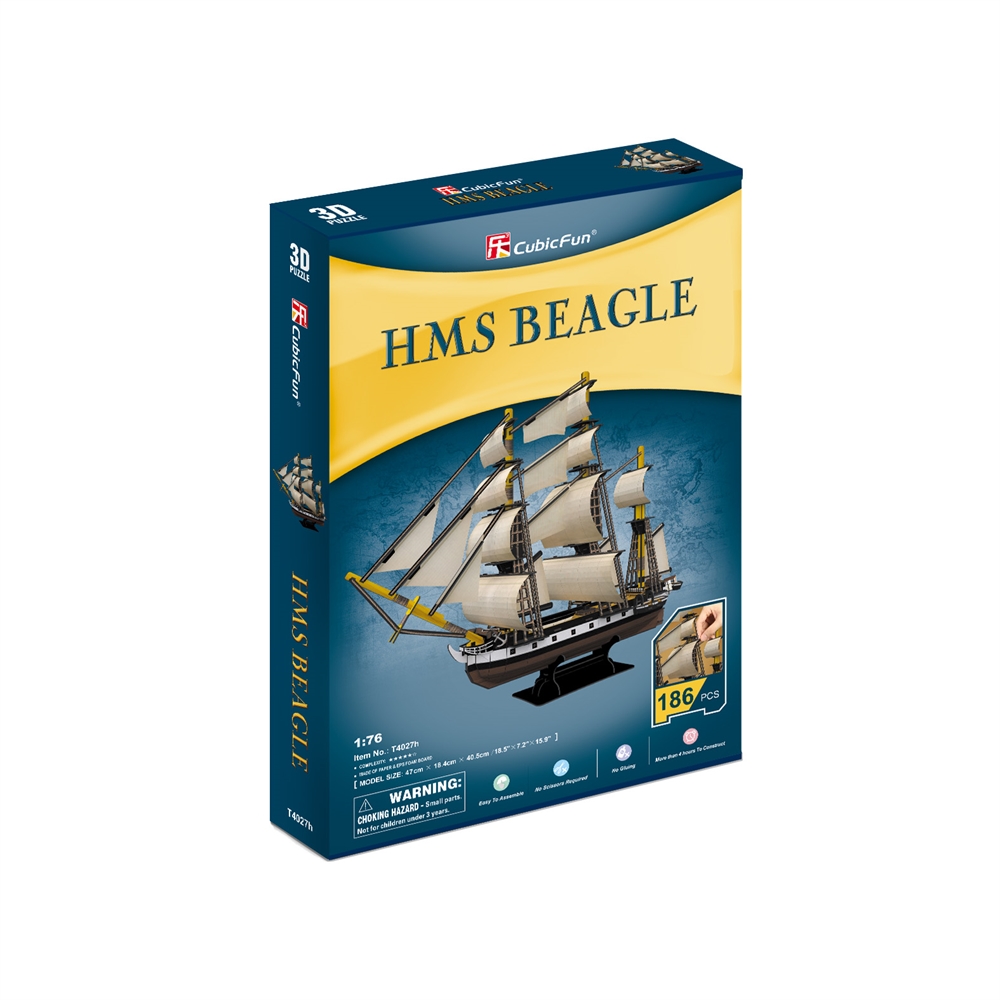 Cubic Fun 3D 186 Parça Puzzle HMS Beagle Gemisi