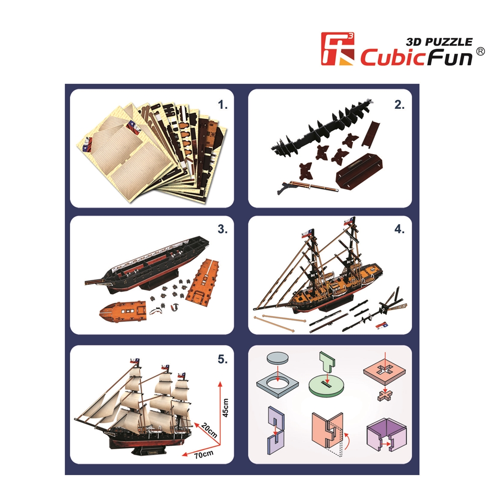 Cubic Fun 3D 306 Parça Puzzle Corbeta Esmeralda Gemisi