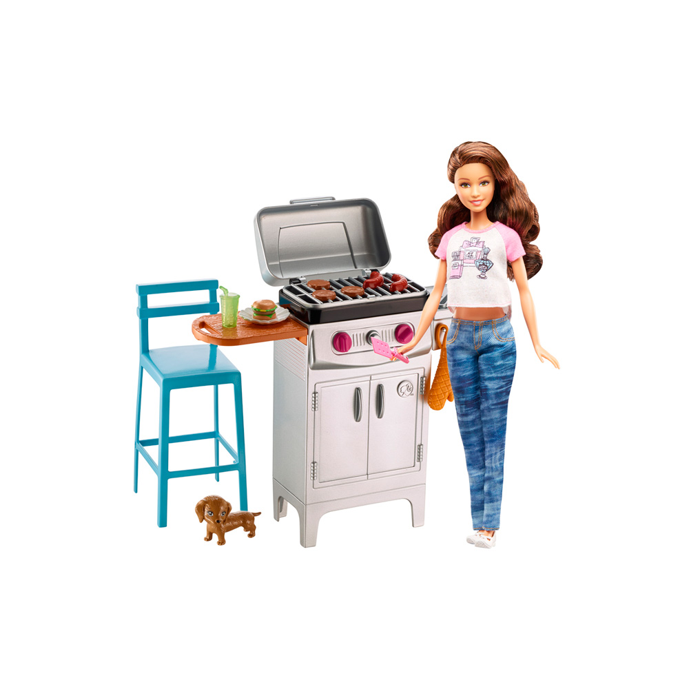 Barbie Açıkhava Dekorasyon Barbekü Oyun Seti DVX48